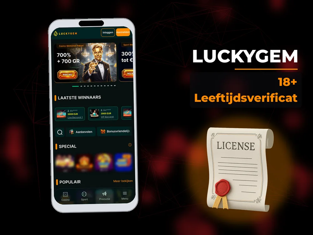Luckygem - 18+ Leeftijdsverificat